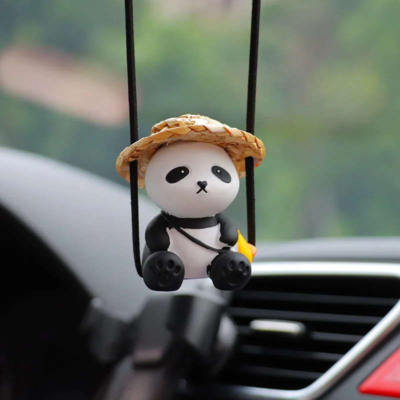 1Pcs Cartoon Animal Car Pendant  Auto Rearview Mirror Hanging Ornaments for Woman Girls Car Interior Accessories Lucky Gifts