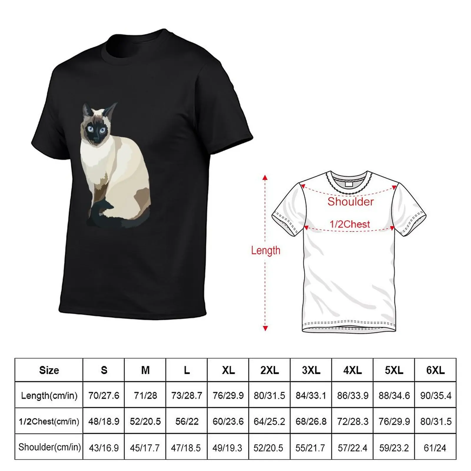 S is for Siamese Cat T-Shirt man t shirt summer tops custom shirt mens cotton t shirts