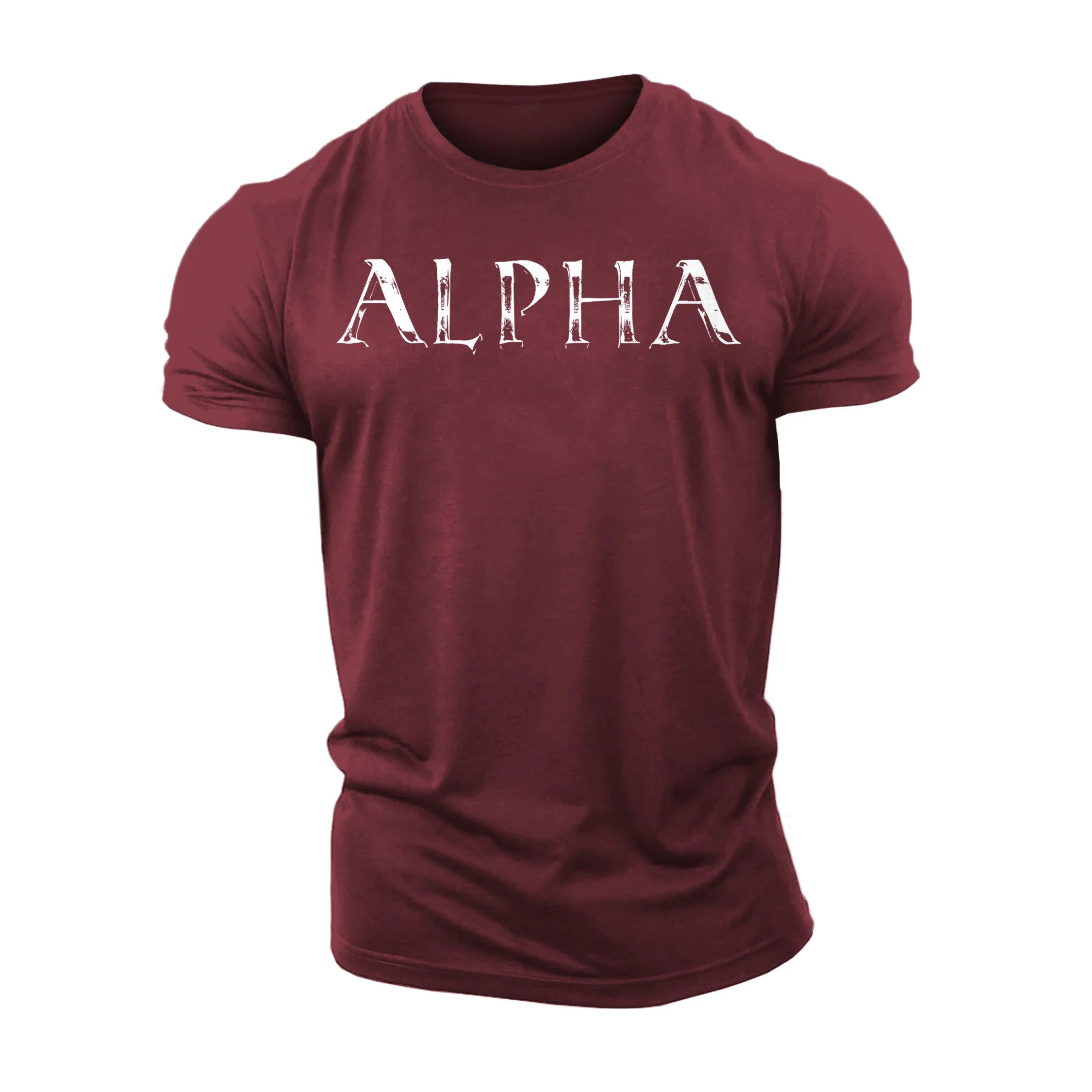 3D Printing Alpha Gym Fitness T-Shirt High Quality Cotton Casual Fashion Men's Short Sleeves Top Muscle Man Tough Guy T-Shirt
