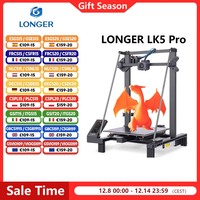 LONGER LK5 Pro 3D Printer 90% Pre-Assembled Triangle Design Large Dual Blower Fan Print Area 30*30*40cm 4.3''Color Touchscreen