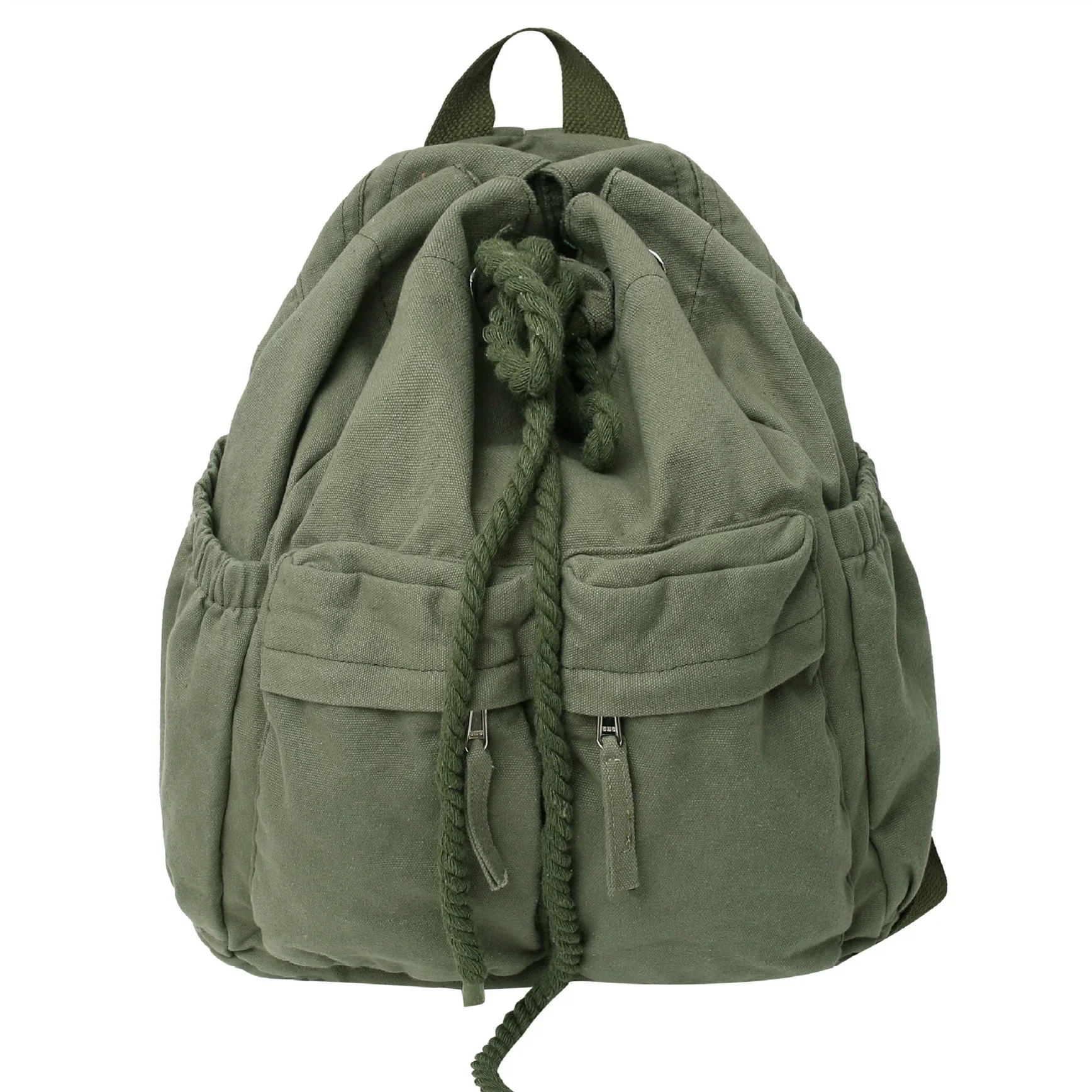 

Teenager Canvas Textile Stylish School Drawstring Backpack 90s Fashion Y2K Zar Big Travel Vacation Laptop Pouch Knapsack Bag