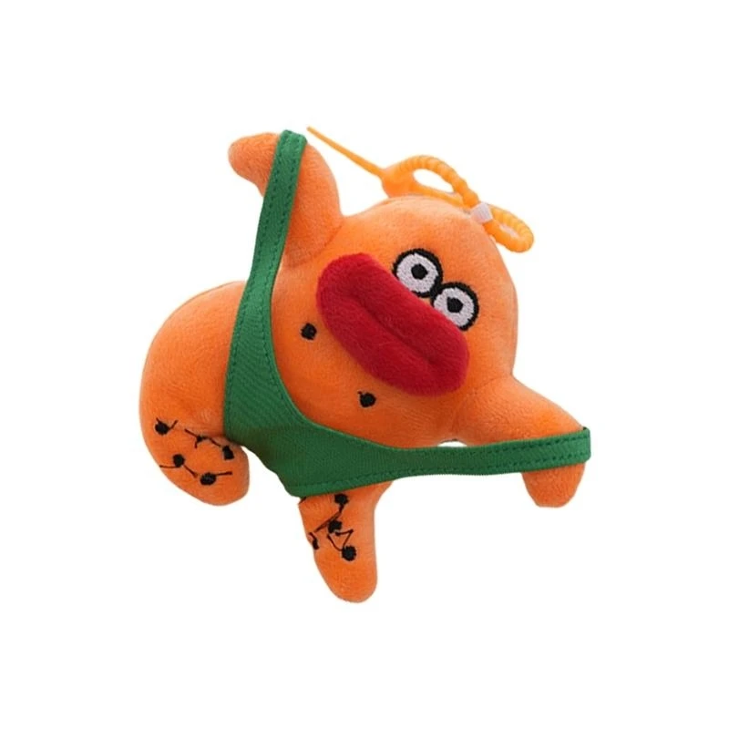 

652F Unique Plush Keychain Funny Plush Key Rings Sausage Mouth Doll Key Hanging Ornament for Backpack or Car Decoration