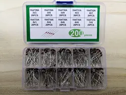 10Value*20 Diode Kit 1W Zener 1N4728A/4729A/4730A/4731A/4732A/4733A/4734A/4735A/4736A/4737A 3.3 3.6 3.9 4.3 4.7 5.1 5.6 6.8 7.5V