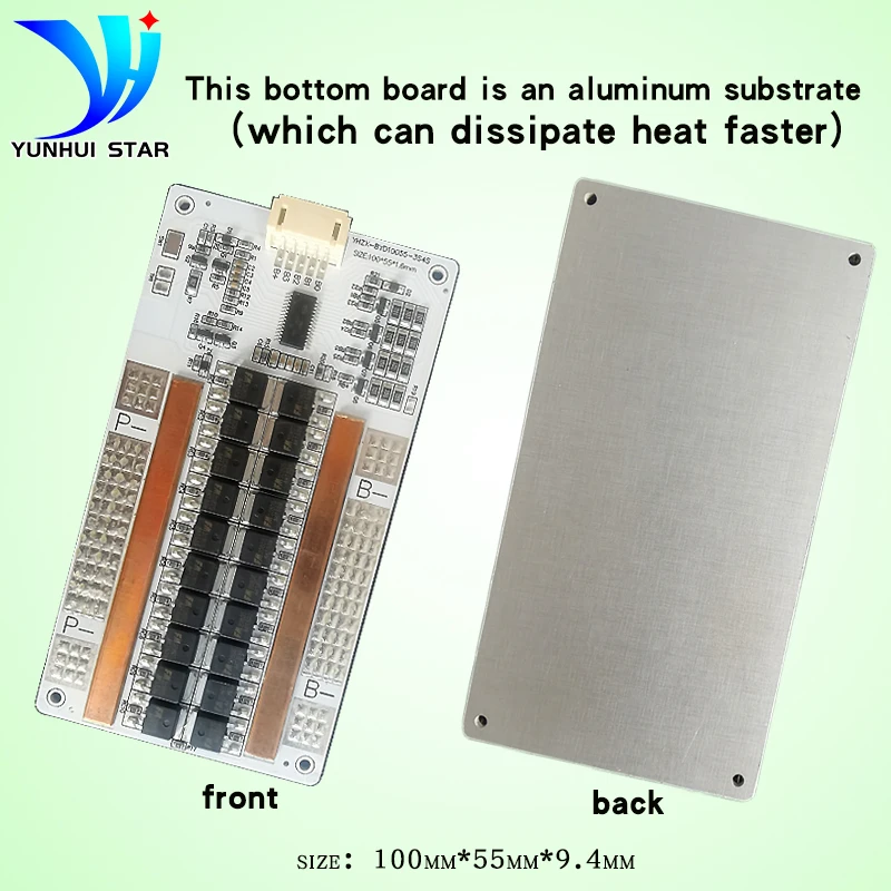 YUNHUI STAR bms  4S 12V 60A Lithium Battery Protection Board with Automatic Balancing  Function and use aluminum substrate