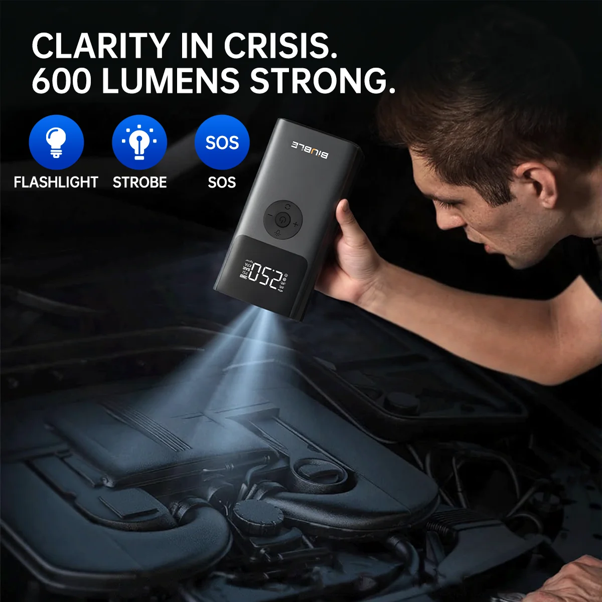 مشغل قفز السيارة المحمول، 12 فولت بطارية السيارة، 26800 مللي أمبير/21800 مللي أمبير لجميع محرك الديزل 10 لتر معزز #4