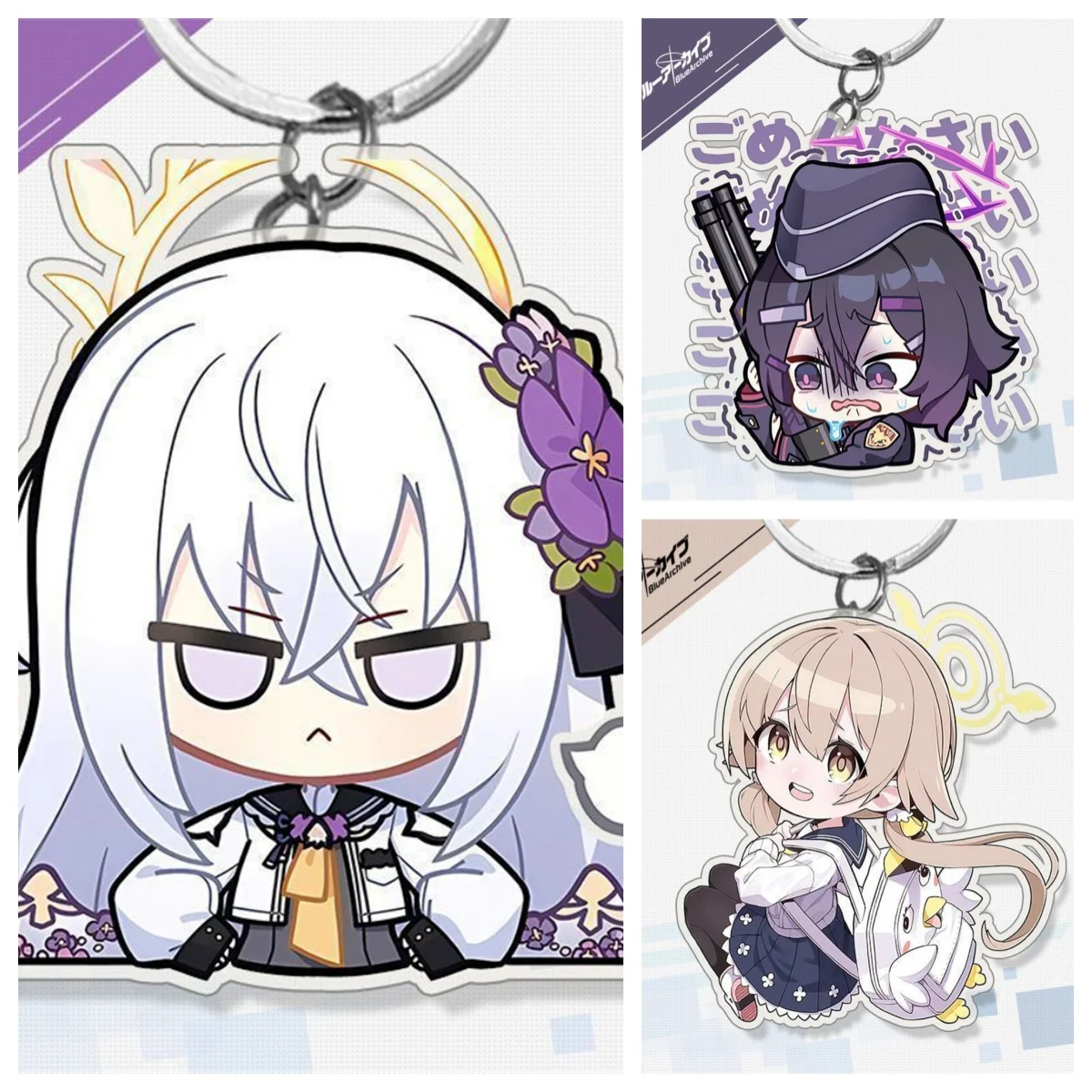 6CM New Charm Anime Blue Archive Acrylic Keychain Model Cosplay Characters Ornament Accessories Goods Collection Gifts
