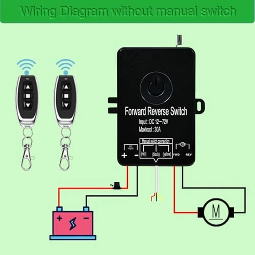 DC12V-72V/30A Waterproof Wireless Remote Forward Reverse Switch Linear Actuator Manual And Remote Dual Operation Mode