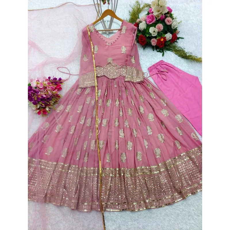 Vestido de diseñador de terciopelo pesado con traje Salwar para mujer paquistaní indio Dupatta