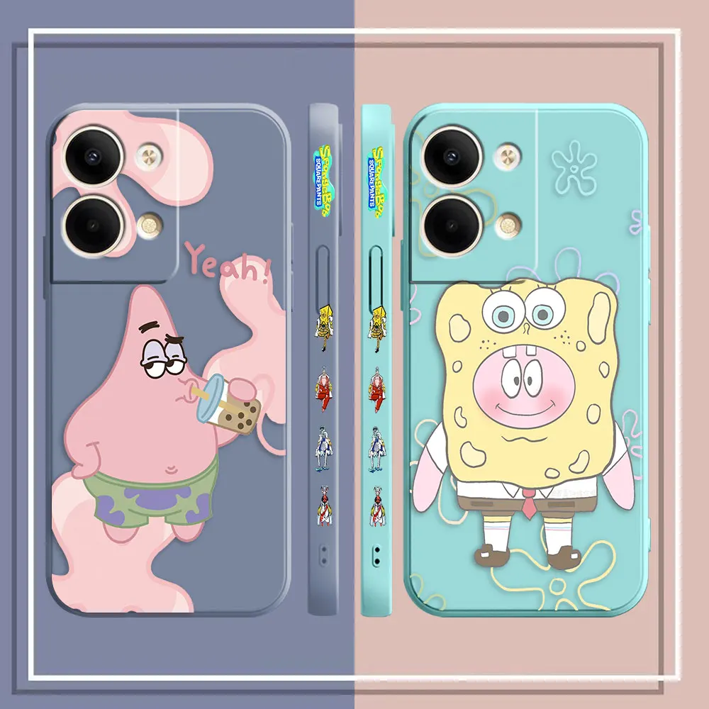 Phone Case For OPPO RENO 8 7 9 6 7SE 5 4 4SE 3 4G 5G PRO PLUS Case Cover Funda Cqoue Shell Anime Couple S-SpongeBob Patrick Star