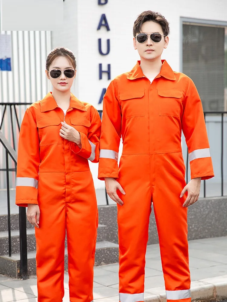 Hi Vis work clothing reflective stripes safety work overalls auto repairman mechanical workshop jumpsuit labor One Piece rompers