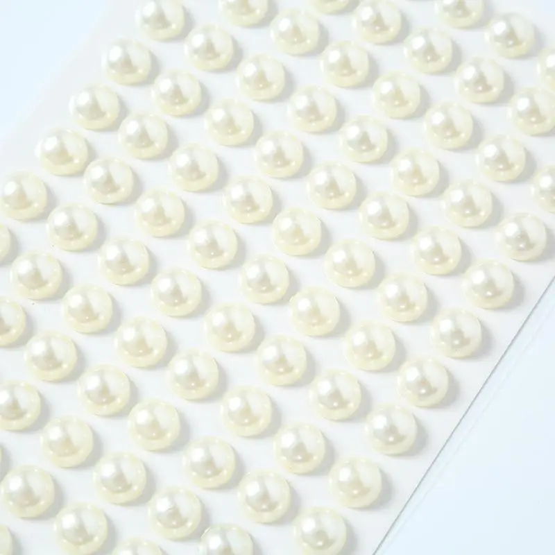 1 Vel Witte Parel Gezicht Sieraden Stickers Zelfklevende Parel Oogschaduw Kristallen Decals Decoratie DIY Glitter Gezicht Juwelen Slider