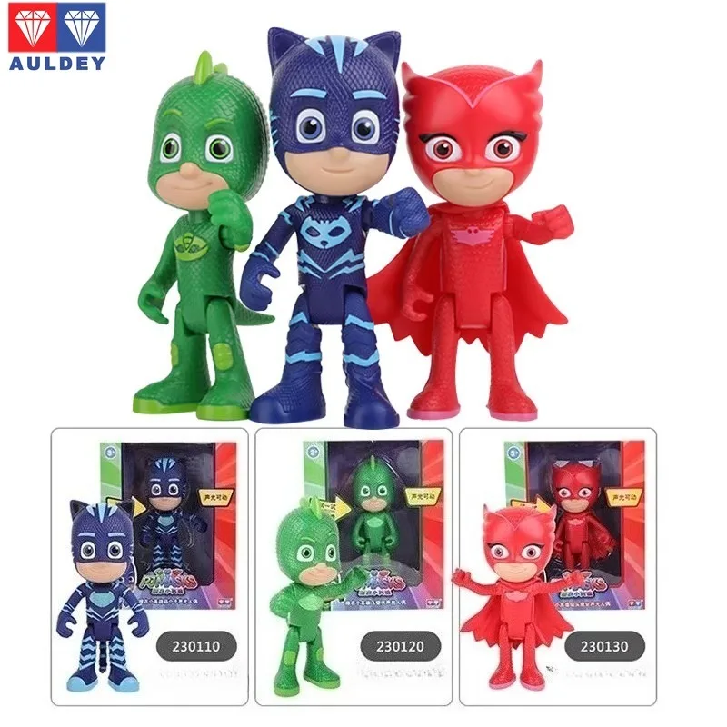

In Stock AULDEY‌ Original Pajamas Little Hero Flying Wall Man Owl Sound and Light Can Do Figure Model Collection Holiday Gifts