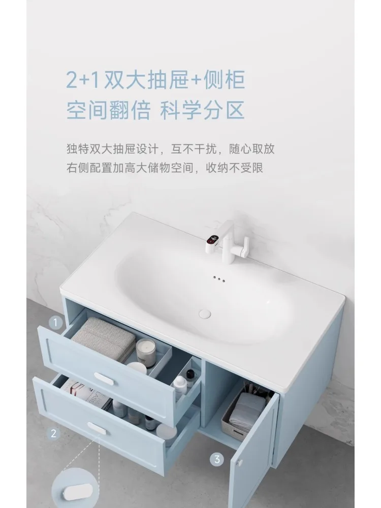 Haze blue 50cm zintegrowana umywalka ceramiczna dotykowa umywalka wisząca kombinacja szafek łazienkowych K76