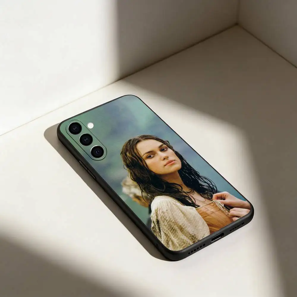 حافظة هاتف K-Keira Knightley لهاتف سامسونج جالاكسي A13,21s,22,31,32,52,53,71,72,73, غطاء أسود ناعم