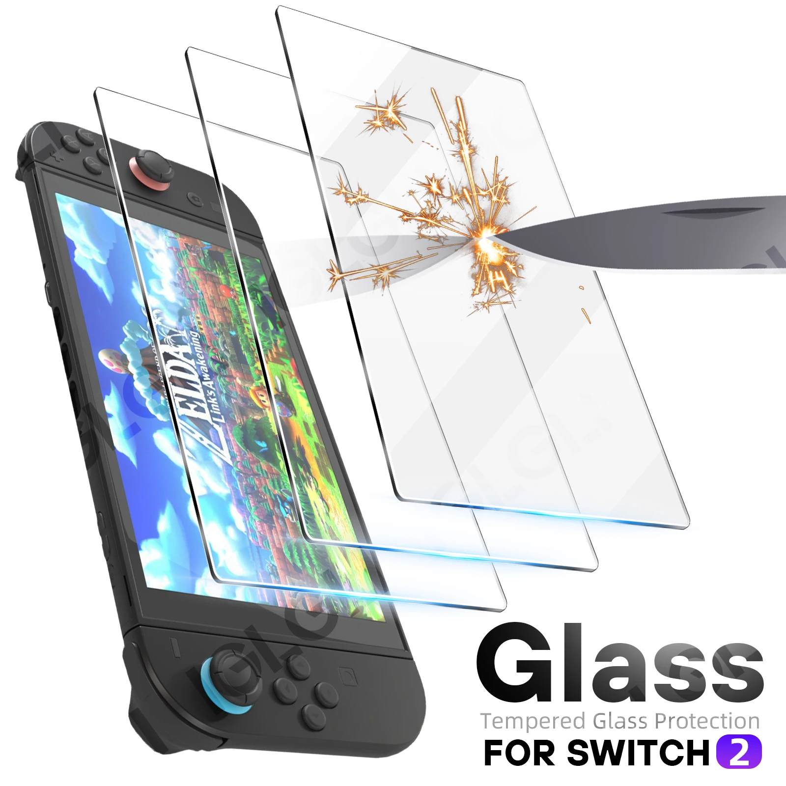 9H Tempered Glass for Nintendo Switch 2 Screen Protector, HD Clear Anti-Scratch Protective Film Switch2 Console Accessories
