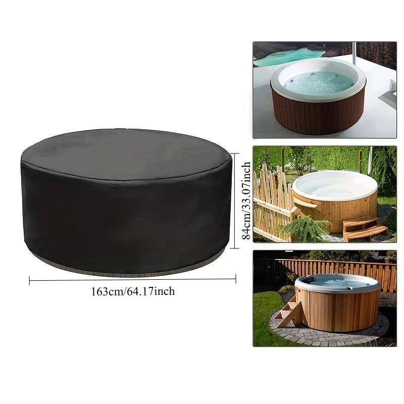 Outdoor Hot Spring Pool Cover, Outdoor Circular Bathtub Cover, Swimming Pool Cover 210D