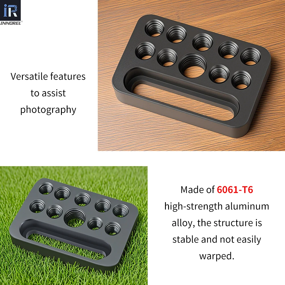 INNOREL CP03 Multi-Functional Cheese Plate with 1/4" & 3/8" Threads,Porous Connection Quick Installation Board for Camera Cage - Image 5