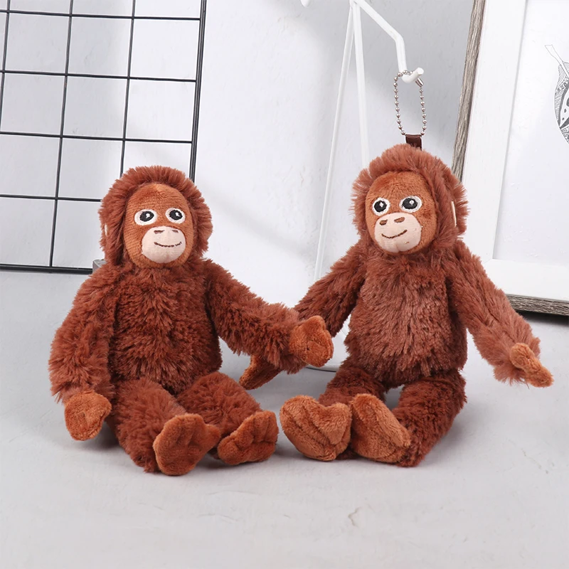 1 قطعة قلادة قرد صغير لطيف أفخم دمية الحيوان Orangutan Plushies دمية حقيبة قلادة لينة محشوة ظهره المفاتيح أفخم الدمى