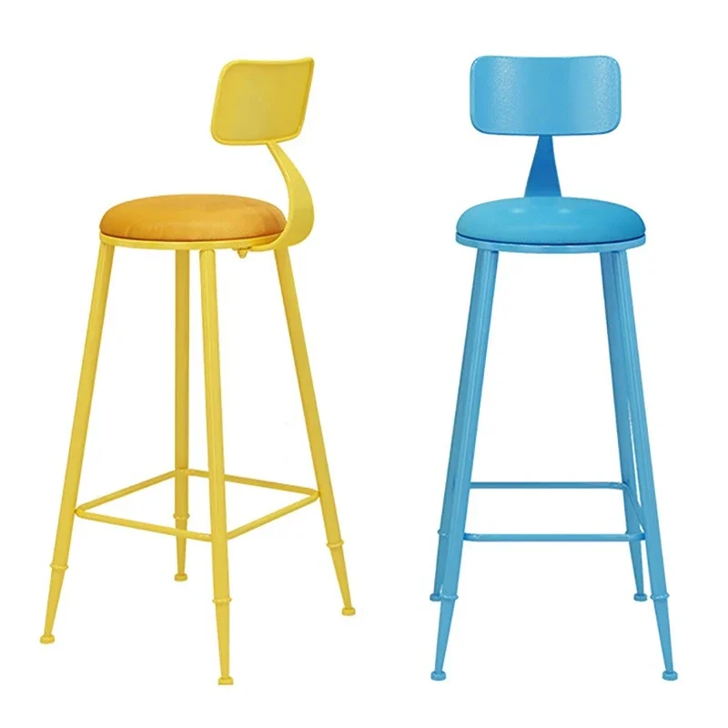 Design Nordic Bar Stool Minimalist Metal High Legs Modern Stylish Bar Stool Counter Backrest Kitchen Luxury Cadeira Home Decors