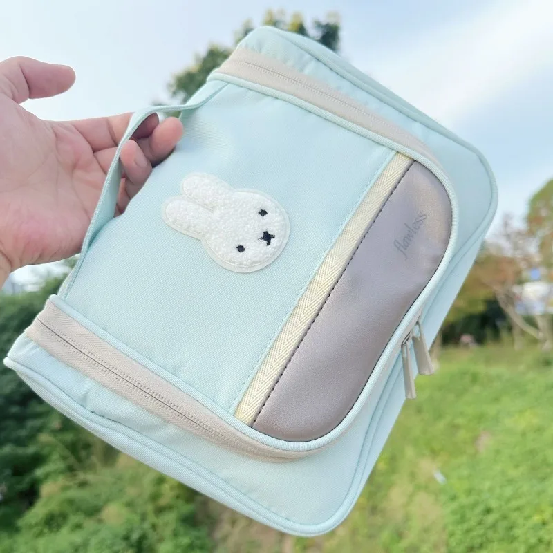 

Miffy Large Capacity Cosmetic Bag Waterproof Multi-Compartment Pouch for Handheld Use Perfect for Bathroom Gym & Business Trips