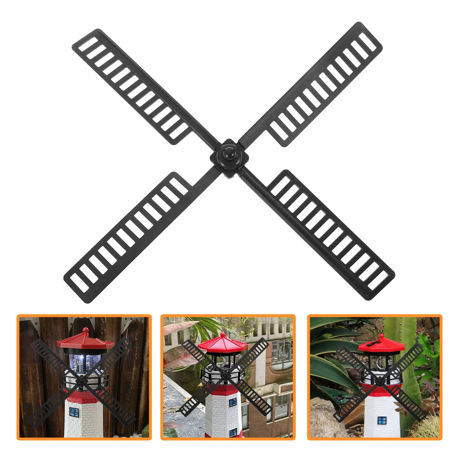 

Durable Plastic Windmill Lighthouse Accessory for Garden Yard Waterproof Design with Windmill Blades Replacements Part