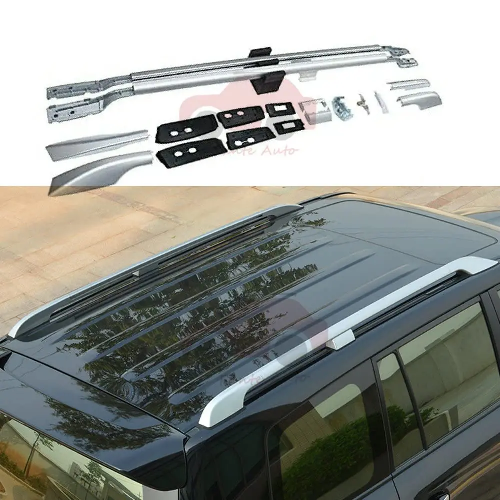 FANTE 2PCS Roof Rail Racks Fits for Toyota Land Cruiser J200 LC200 2008-2021 Cargo Crossbars Luggage Carrier Aluminum Silver