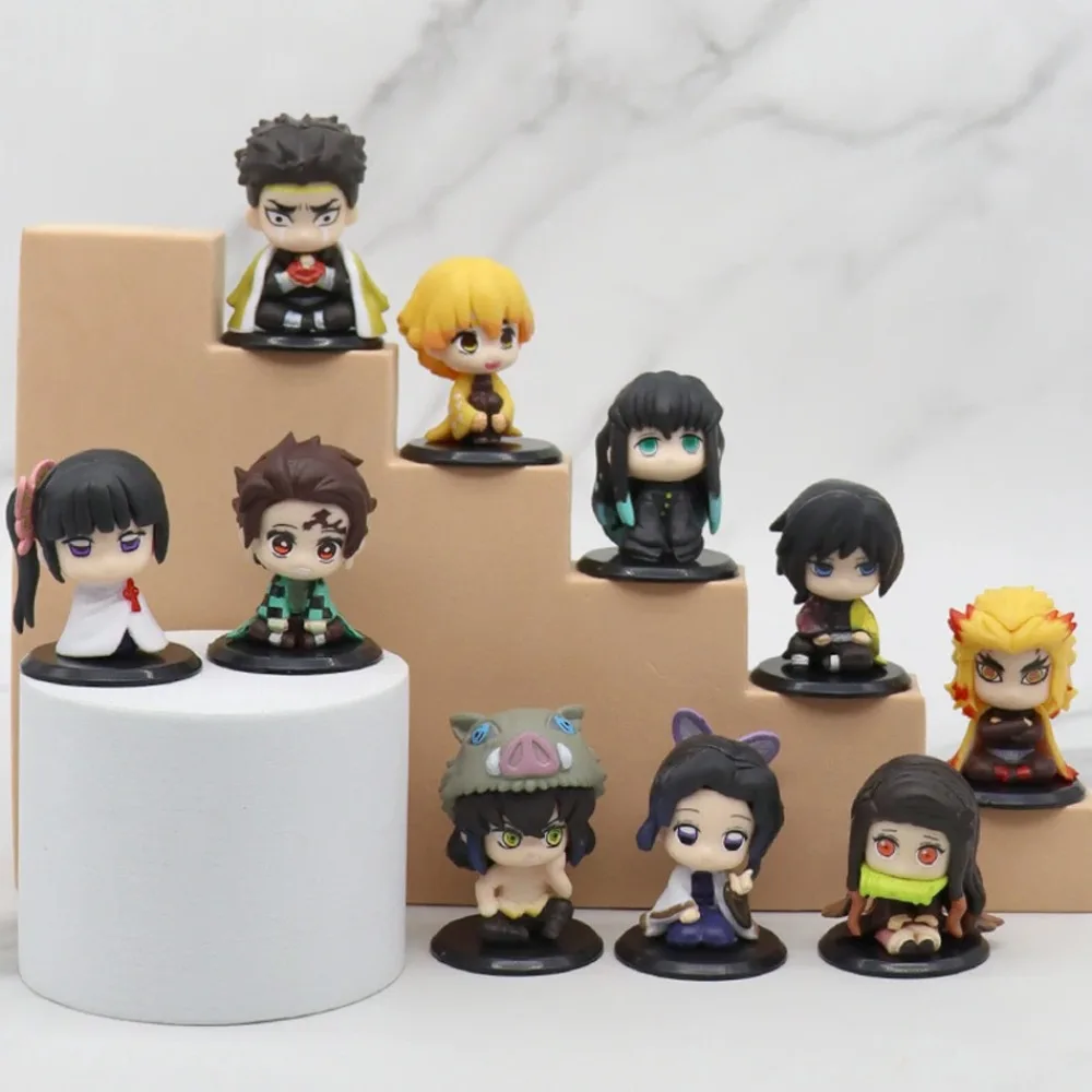 Boneca fantasma versão q tanjiro nidouzi inosuke zenizu personagem de ação pvc modelo quarto decoração presente anime periféricos