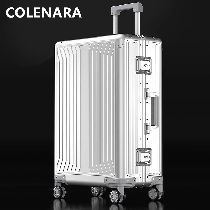 Colenara Cabine Bagage Alle Aluminium Magnesium Legering Instapdoos Grote Capaciteit Trolley Koffer 20 "24" 28 Inch Rollende Koffer