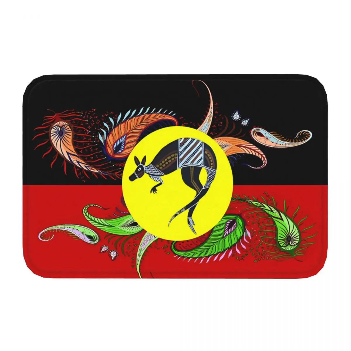 Australian Aboriginal Art Non-slip Doormat Kitchen Mat Flag Amazing Kangaroo Hallway Carpet Welcome Rug Bedroom Decorative