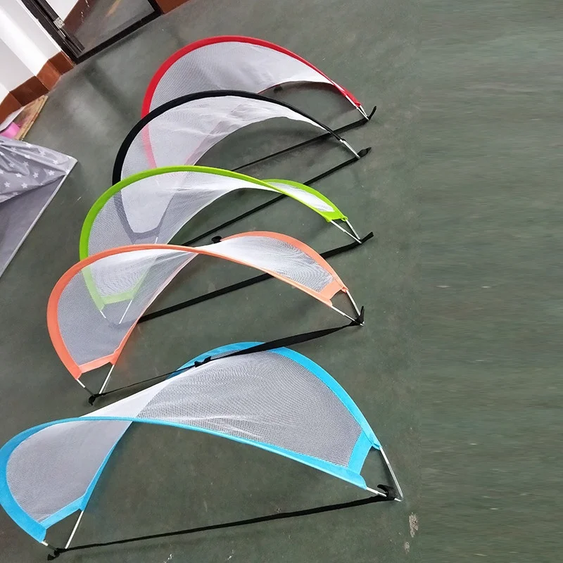 Jaring Gawang Sepak Bola Lipat Hitam, Jaring Gawang Latihan, Mainan Anak untuk Bermain di Dalam dan Luar Ruangan