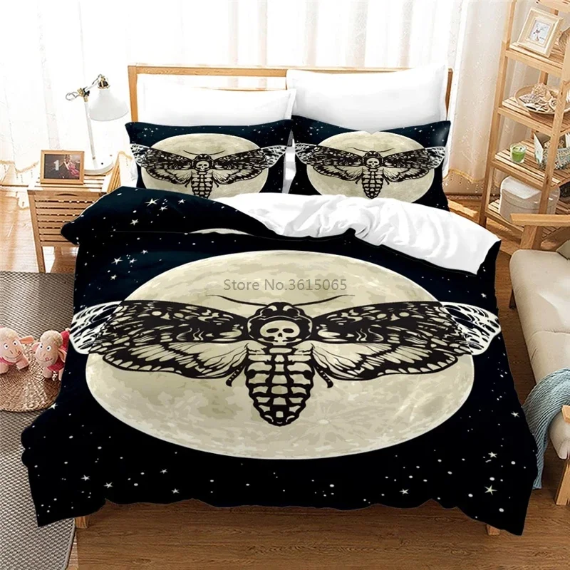 Home Textile Death's Head Hawk Moth Printed Bedding Set 3d Duvet Cover Set with Pillowcase Twin Full Queen King Size Bedclothes