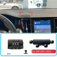 For Volvo S60 2022-2023 Car Phone Holder With Base 1 Suit Horizontal Gravity GPS Mobile Bracket Stand Mount Accessories