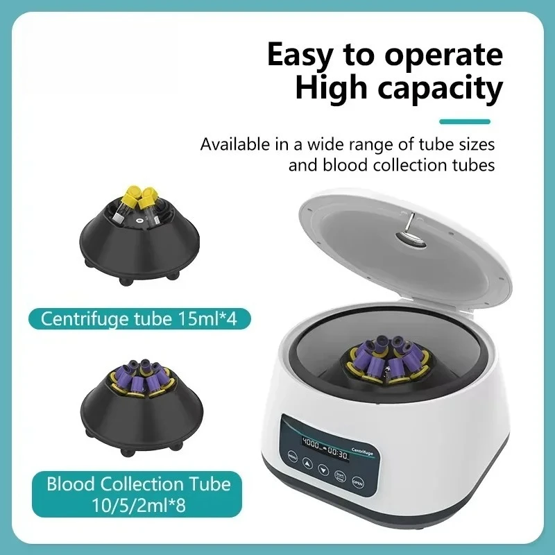 【Desde China】Centrífuga de Plasma, Centrífuga Digital de Laboratorio para Tubos de 2/5/10 ml y Tubos de Centrífuga de 15 ml, 500-4000 rpm