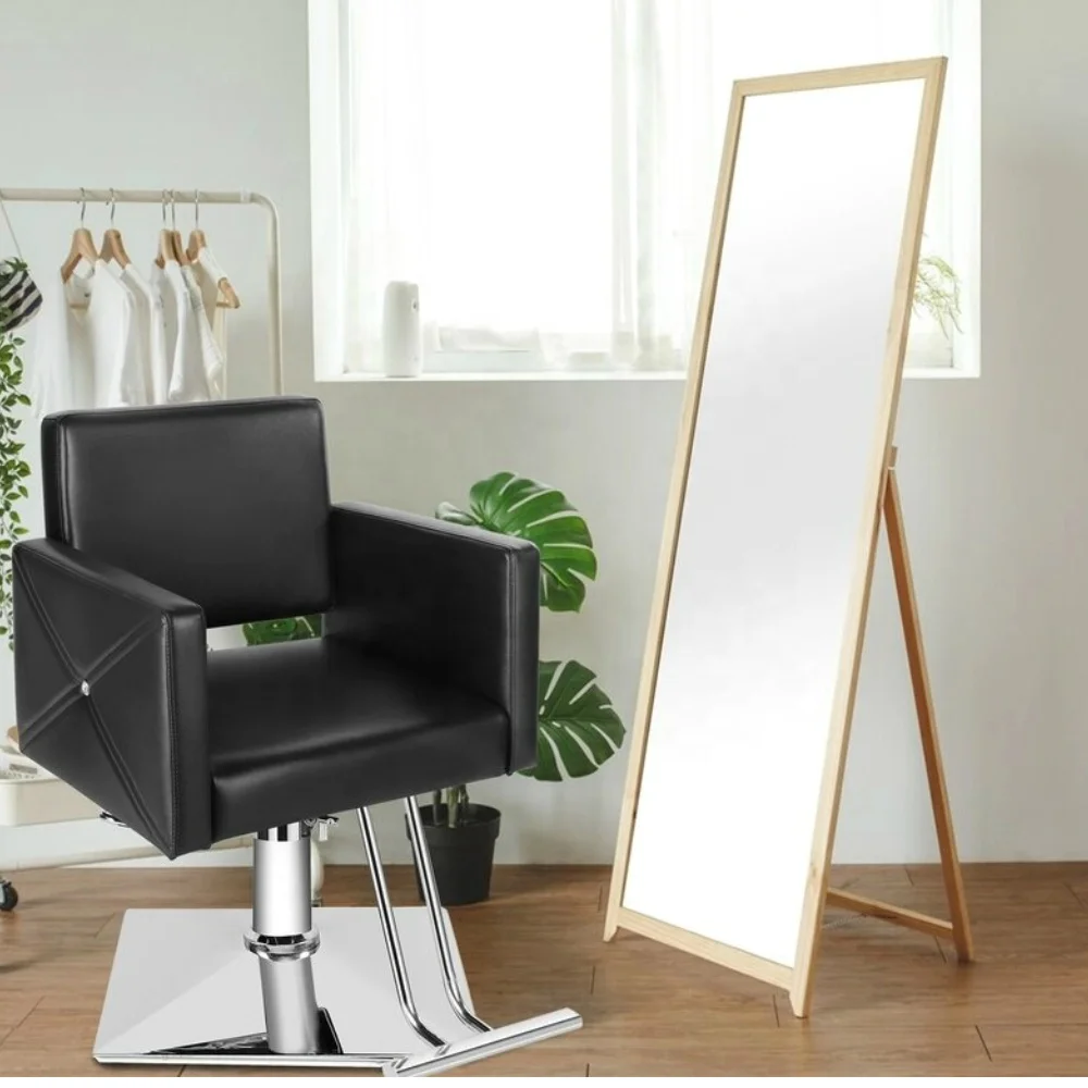 Barber Chair with Salon Mirror Station High Quality Cheap Salon Furniture for Beauty Barber Shop Gold Mirror Station Salon Chair