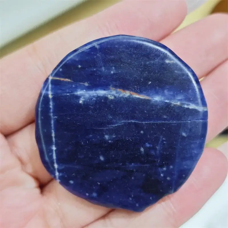 Natural Blue Sodalite Nine-tailed Fox Fairy Carving Crystal Healing Fengshui Gemstones Home Decoration Holiday Gift 1PCS