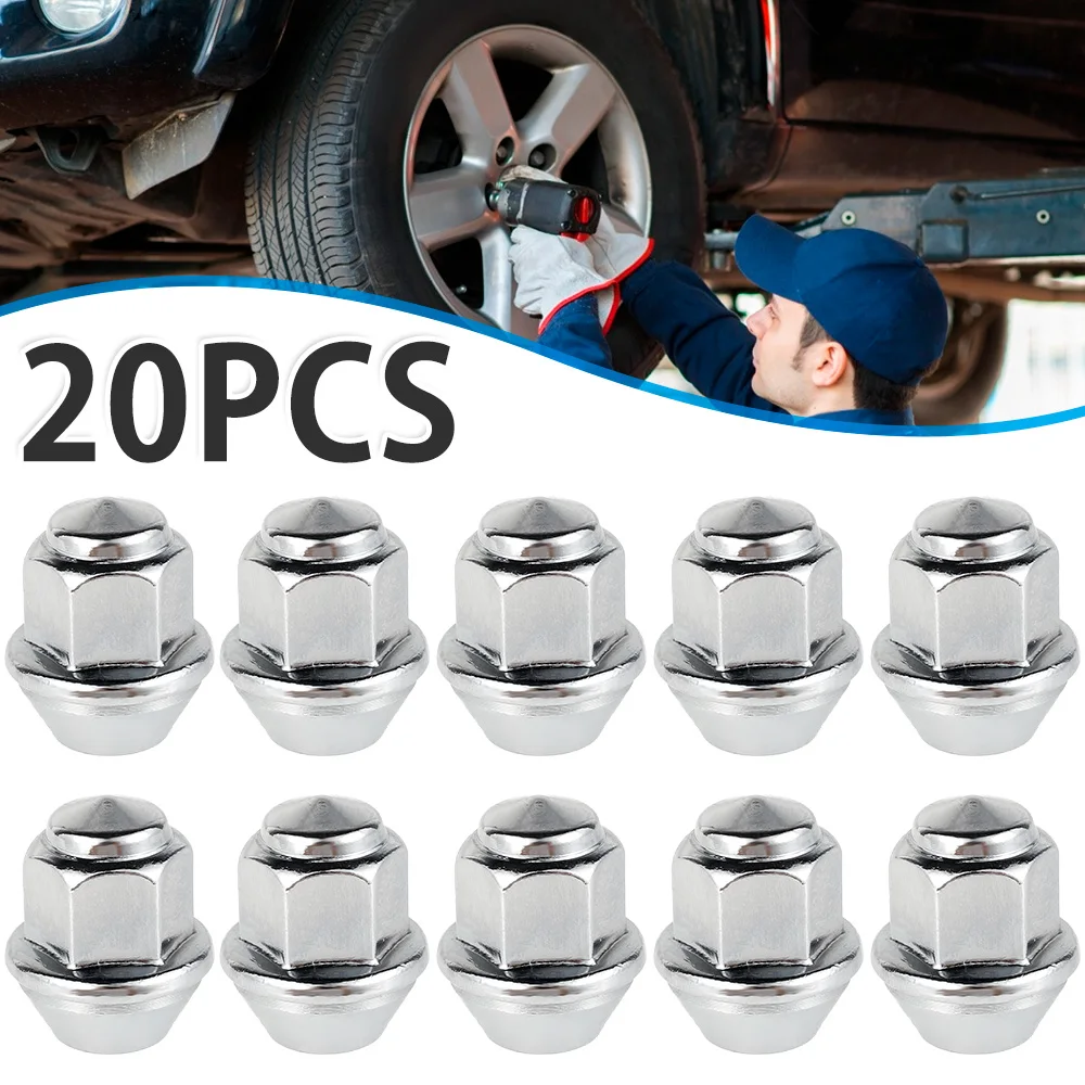 20Pcs Wheel Nuts for Ford Wheels M12 x 1.5 19mm Hex Wheel Nuts 60 Degree Taper Carbon Steel Plated Replacement 1678260