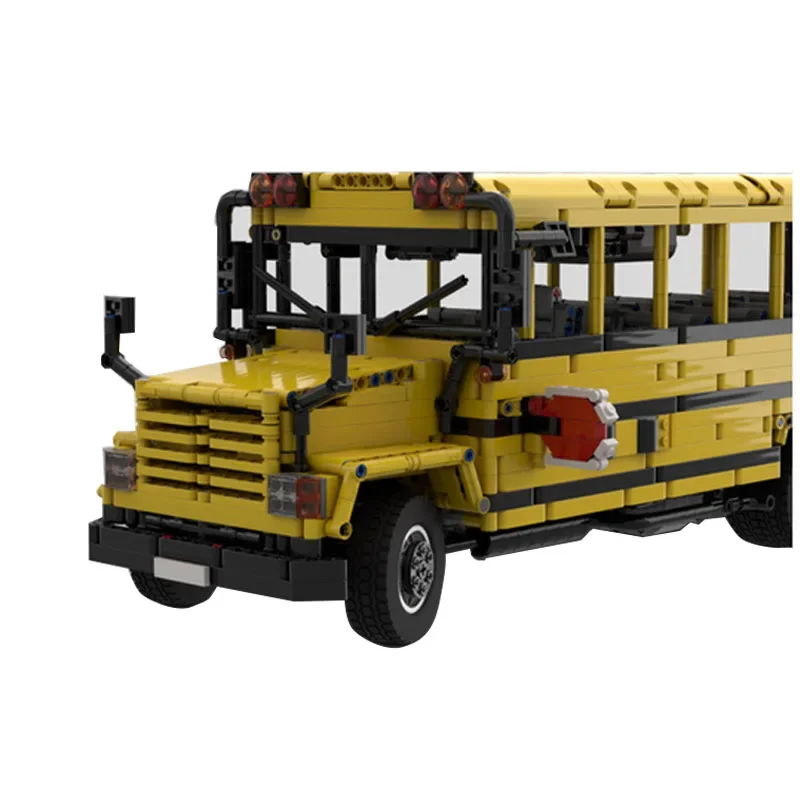Classic MOC-63570 School Bus 23 Seater High-end Restoration Details 2929PCS Splicing Model Adult and Children Toy Birthday Gift
