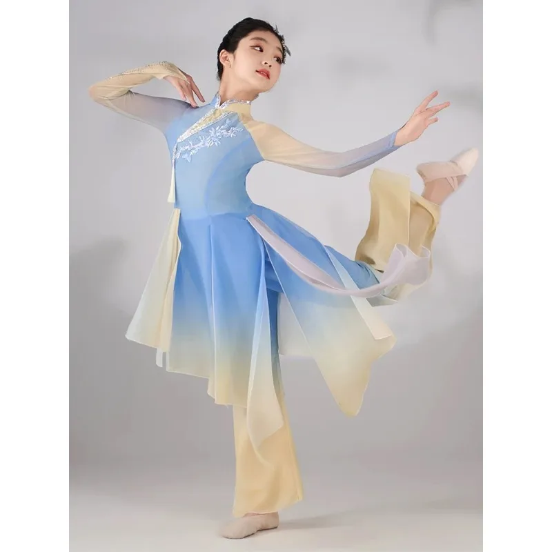 

Elegant Children's Classical Dance Costumes Group Fan & Umbrella Performance Attire New Kids' Traditional Dancewear