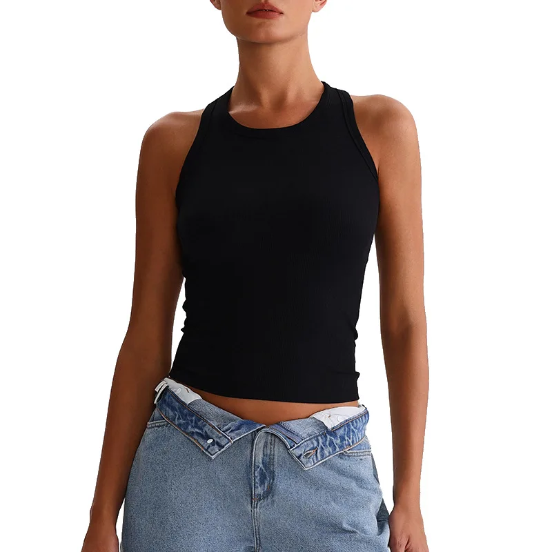 

2025 New Tight I-shaped Beauty Back Yoga Vest Thread Cloth Outer Wear Sports Top Yoga Clothes