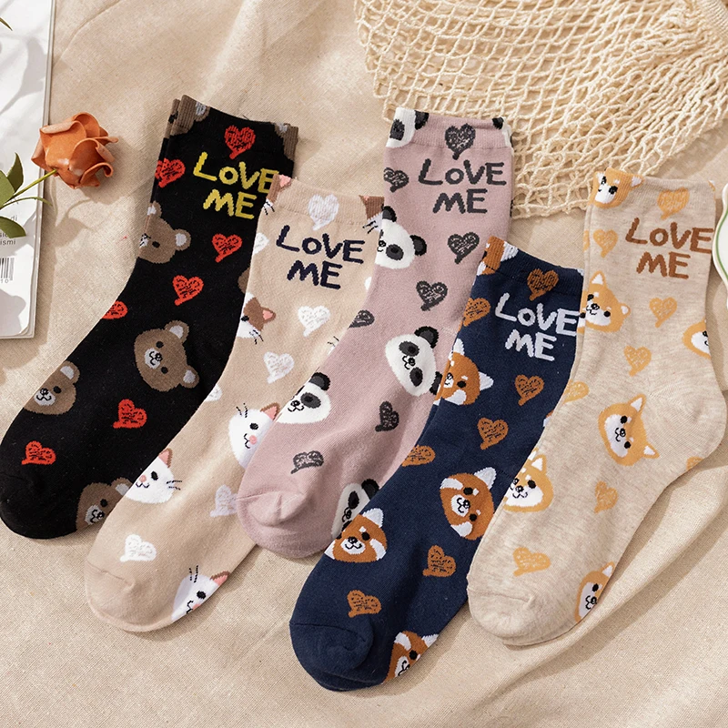 New Kawaii Cute  Panda Socks korean Style Women Cartoon Animal Cotton Woman Girls calcetines meias mulher skarpety sox