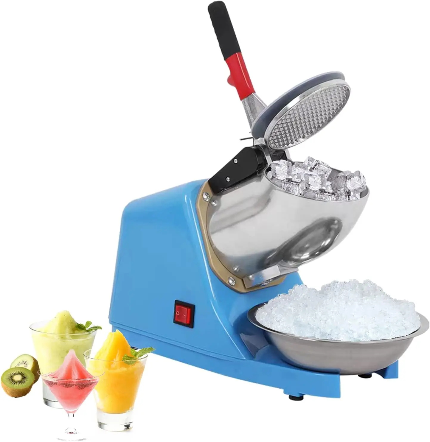 110V Electric Ice Shaver Crusher,Portable Stainless Steel 4 Blades Ice Shaved Machine