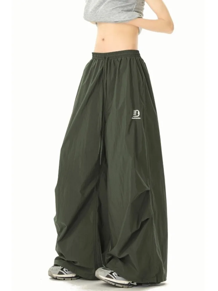 

Loose Casual Pants for Men And Women Summer Lightweight Qui Dry Wide Leg Pleated Soldier Sle American Casual Pants