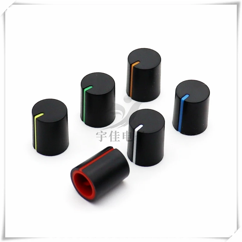 20PCS Plastic 180 Degree Half Shaft Knob Cap Potentiometer Knob Cap Mixer Rotary Cap Electrical Electronic Switch Cap