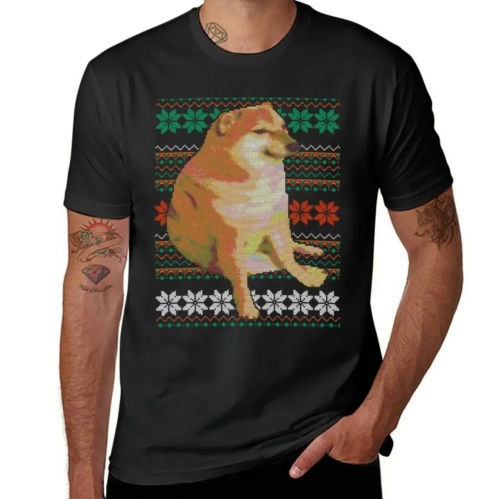 Cheems Doge Ugly Christmas Sweater T-Shirt summer tops street wear Blouse men clothings