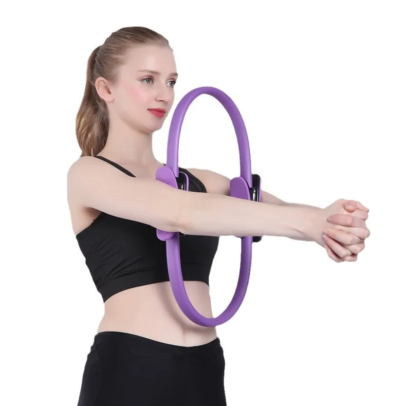 

Factory Wholesale Yoga Circle Polychrome Physical Exercise Fitness Accessories Home Furnishing Crescent Handle Yoga Equipment