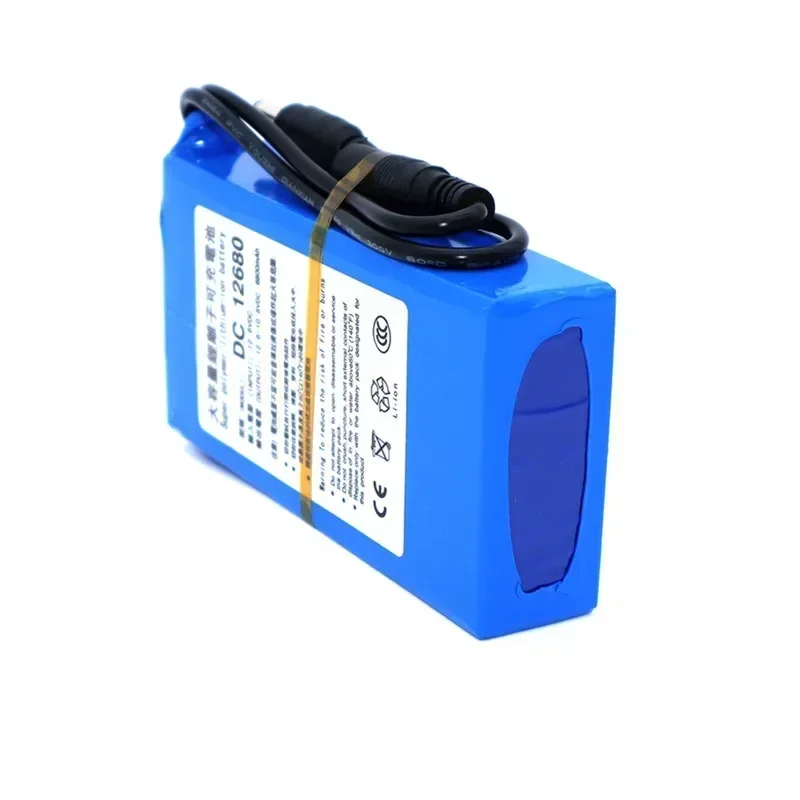 Batería recargable de iones de litio de alta capacidad, cargador de CA duradero, cc 12V, 100% MAH, enchufe europeo, promoción, gran oferta, 6800