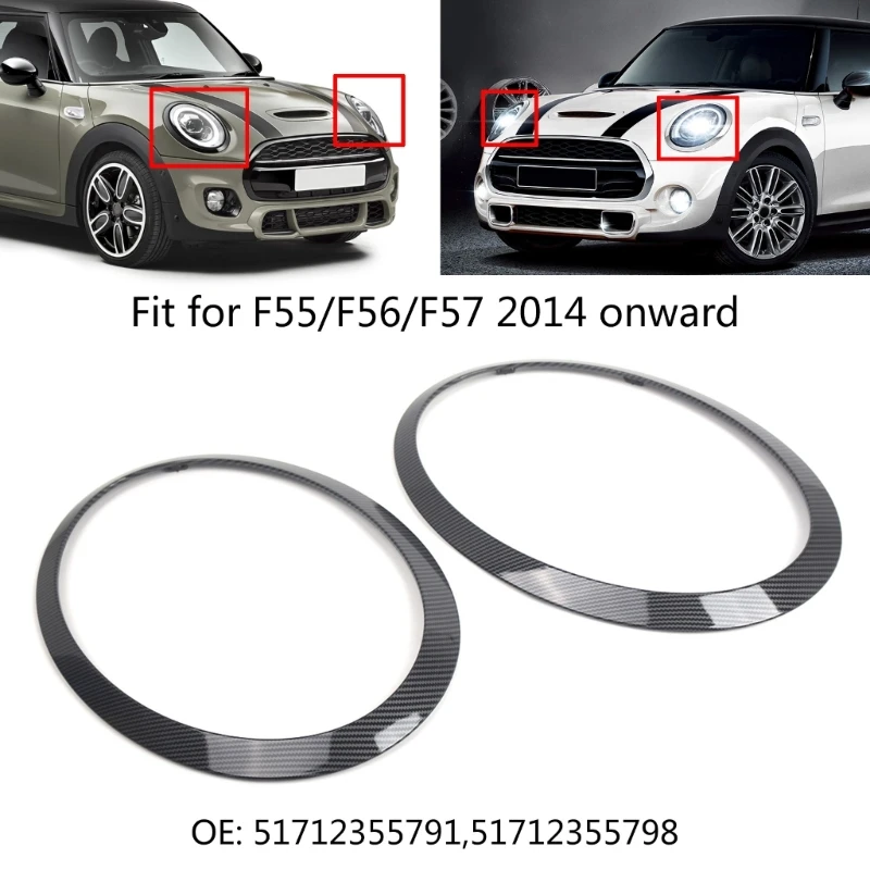

Automotive Accessories 51712355791 Left Right Headlight Trims Headlight Trim Rings Bezel for F55 F56 F57 D7YA