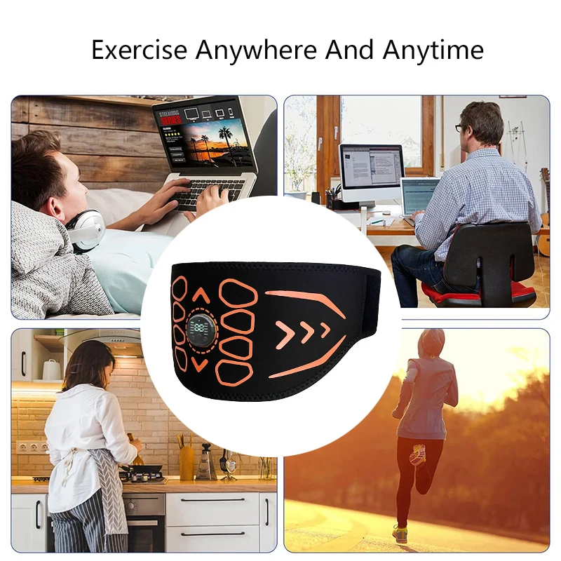 120 سنتيمتر الذكية حزام تنغيم البطن EMS العضلات محفز العضلات تونر الجسم مدلك USB تهمة فقدان الوزن تدليك اللياقة البدنية المنزلية #6