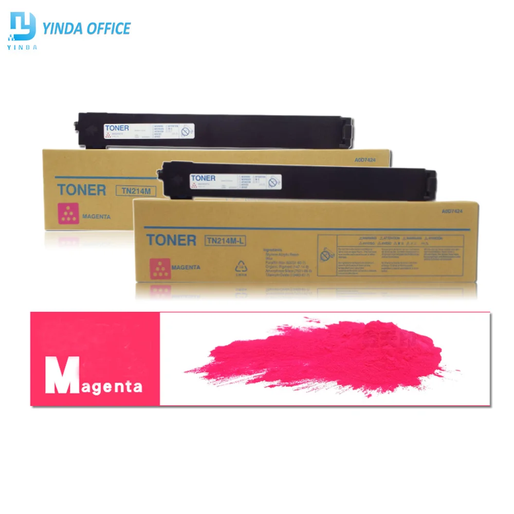 1pc TN214 TN BK440g CMY340g Toner Cartridge For Konica Minolta Bizhub C200 C210 C7720 C7721 Toner Powder Compatible