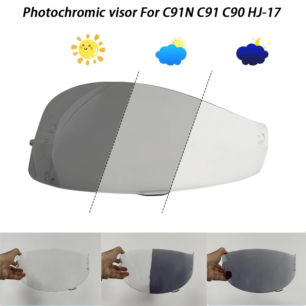 

For HJC C91N HJ-17 C91 C90 Helmet hromic lens Helmet Photochromic Visor Uv Protection Casco Moto Visera Sunshield
